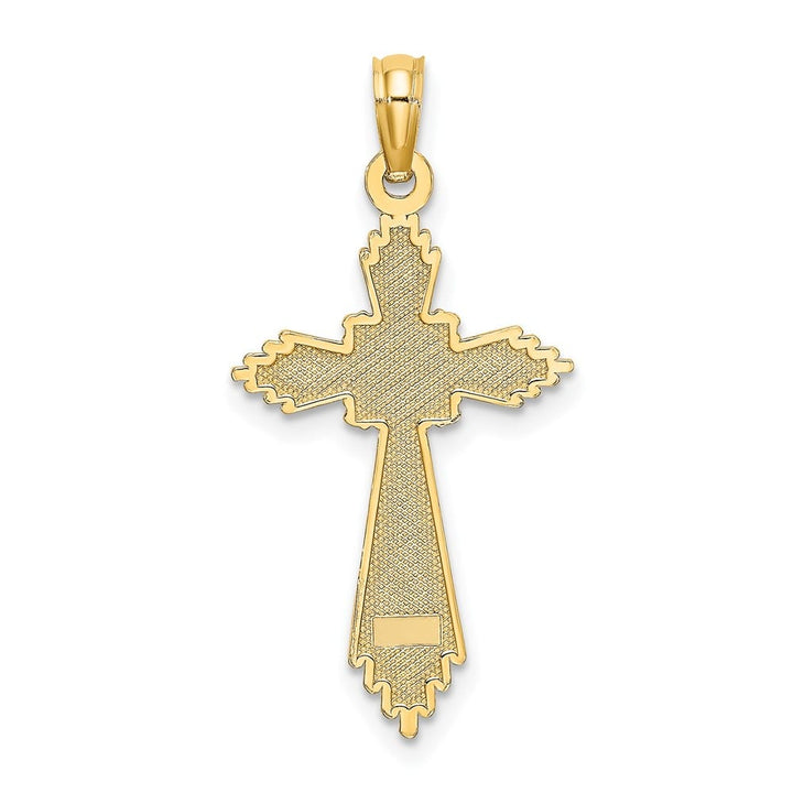 10K Yellow Gold Polished Medium with Pointed Ends Fancy Cross Charm