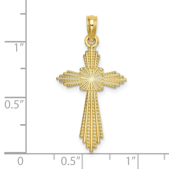 10K Yellow Gold Polished Medium with Pointed Ends Fancy Cross Charm