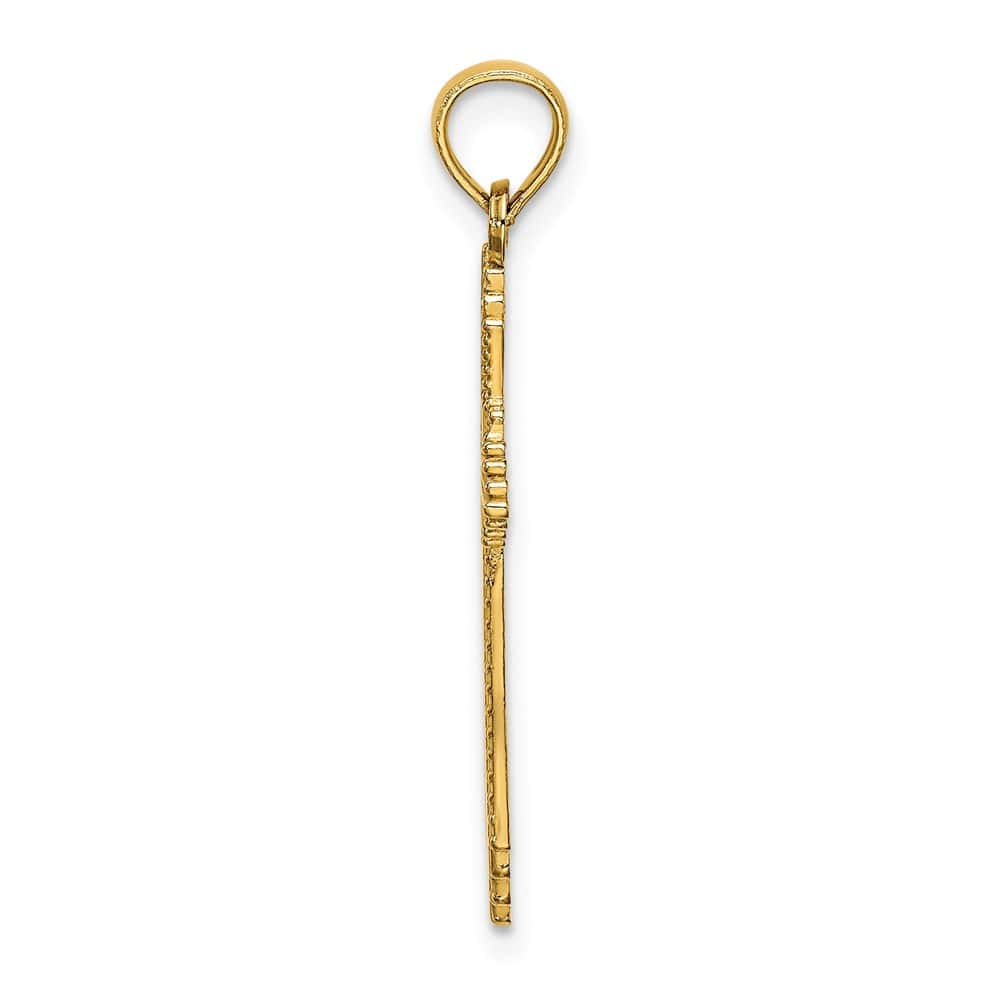 10K Yellow Gold Polished Medium with Pointed Ends Fancy Cross Charm