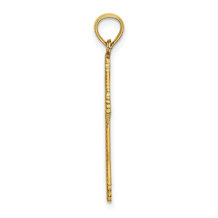 10K Yellow Gold Polished Medium with Pointed Ends Fancy Cross Charm