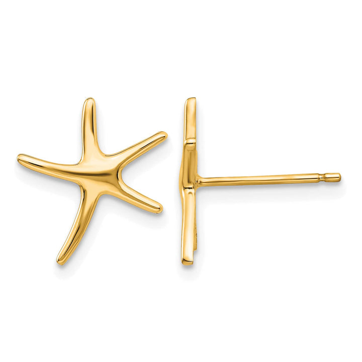 10k Yellow Gold Polished Mini Starfish Post Earrings