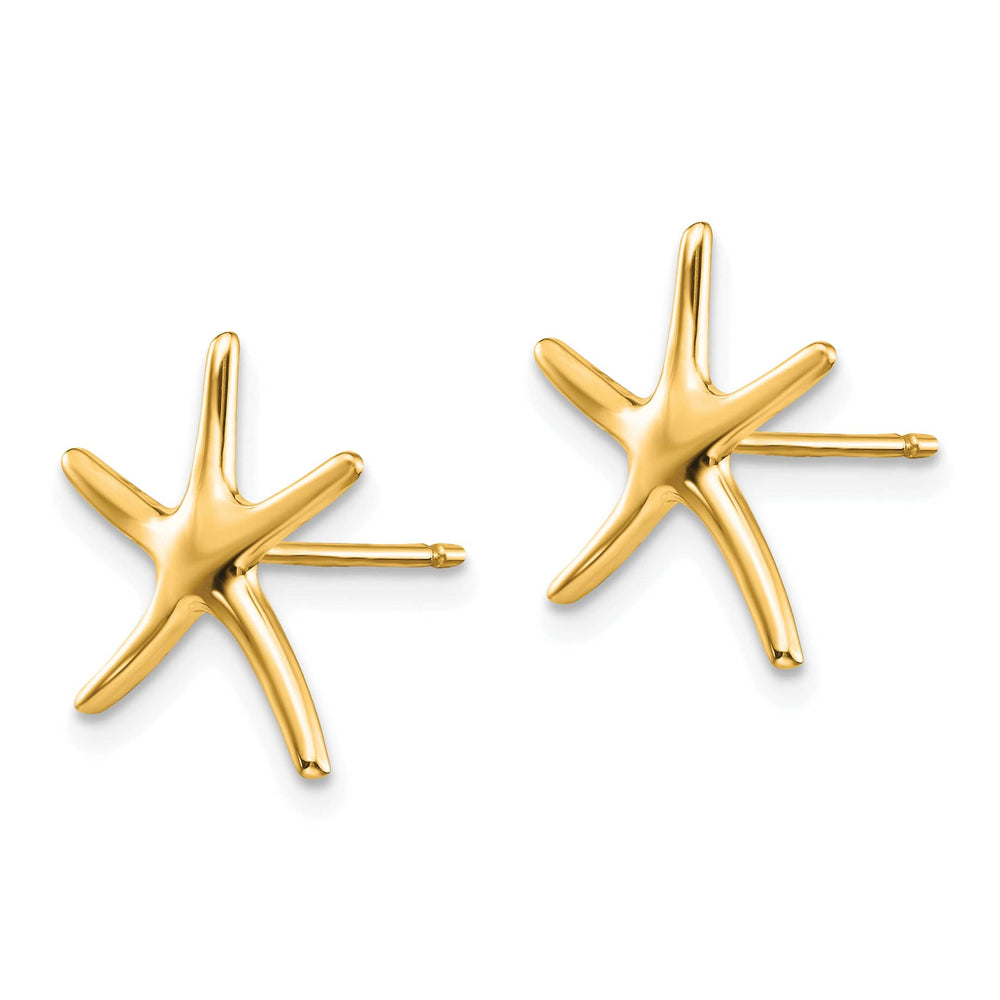 10k Yellow Gold Polished Mini Starfish Post Earrings