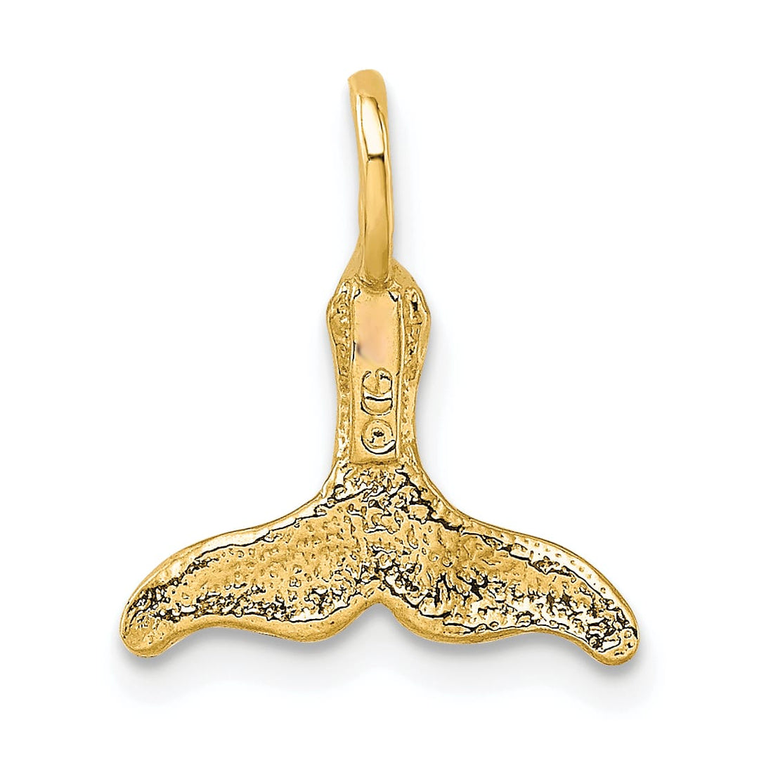 10K Yellow Gold Polished Mini Whale Tail Charm