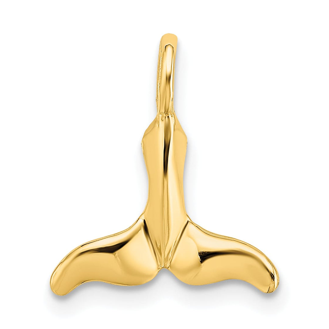 10K Yellow Gold Polished Mini Whale Tail Charm