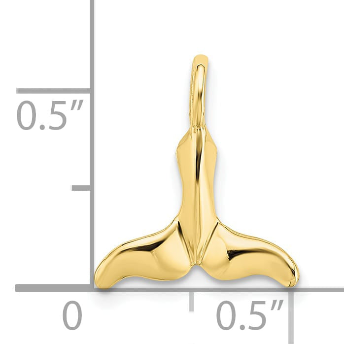 10K Yellow Gold Polished Mini Whale Tail Charm