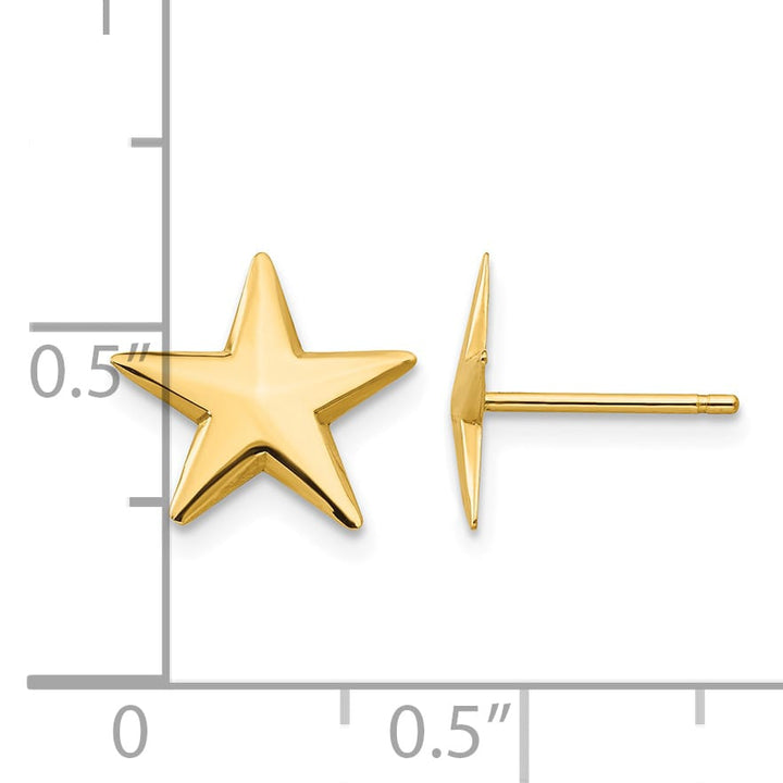 10k Yellow Gold Polished Nautical Star Post Earrings
