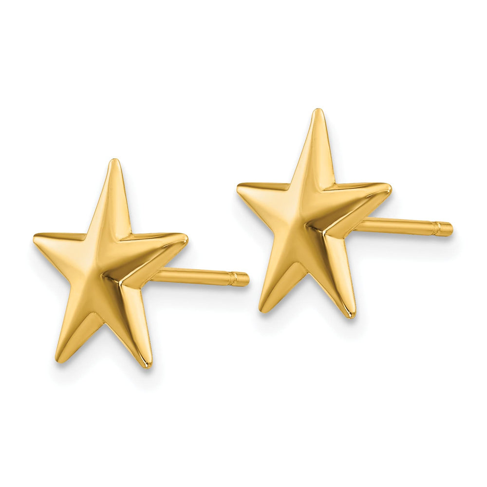 10k Yellow Gold Polished Nautical Star Post Earrings