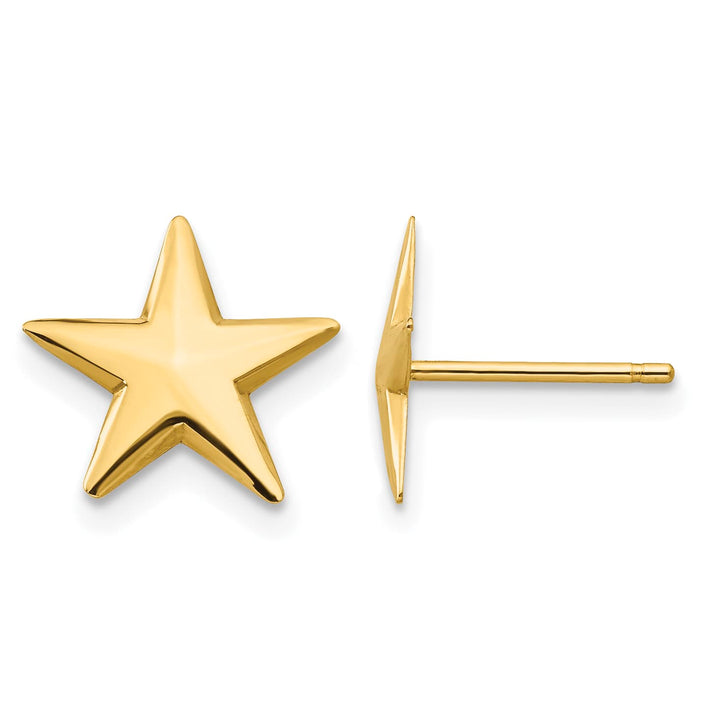 10k Yellow Gold Polished Nautical Star Post Earrings