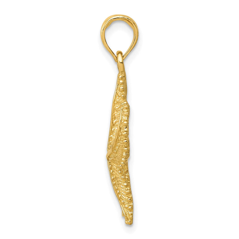10K Yellow Gold Polished Open-Backed Starfish Pendant, Large