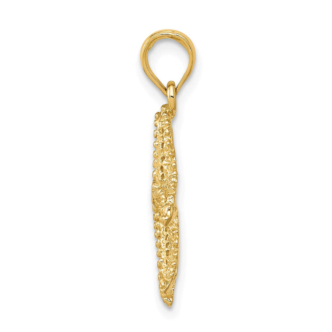10K Yellow Gold Polished Open-Backed Starfish Pendant, Small