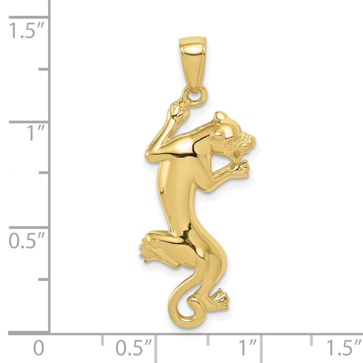 10K Yellow Gold Polished Panther Pendant
