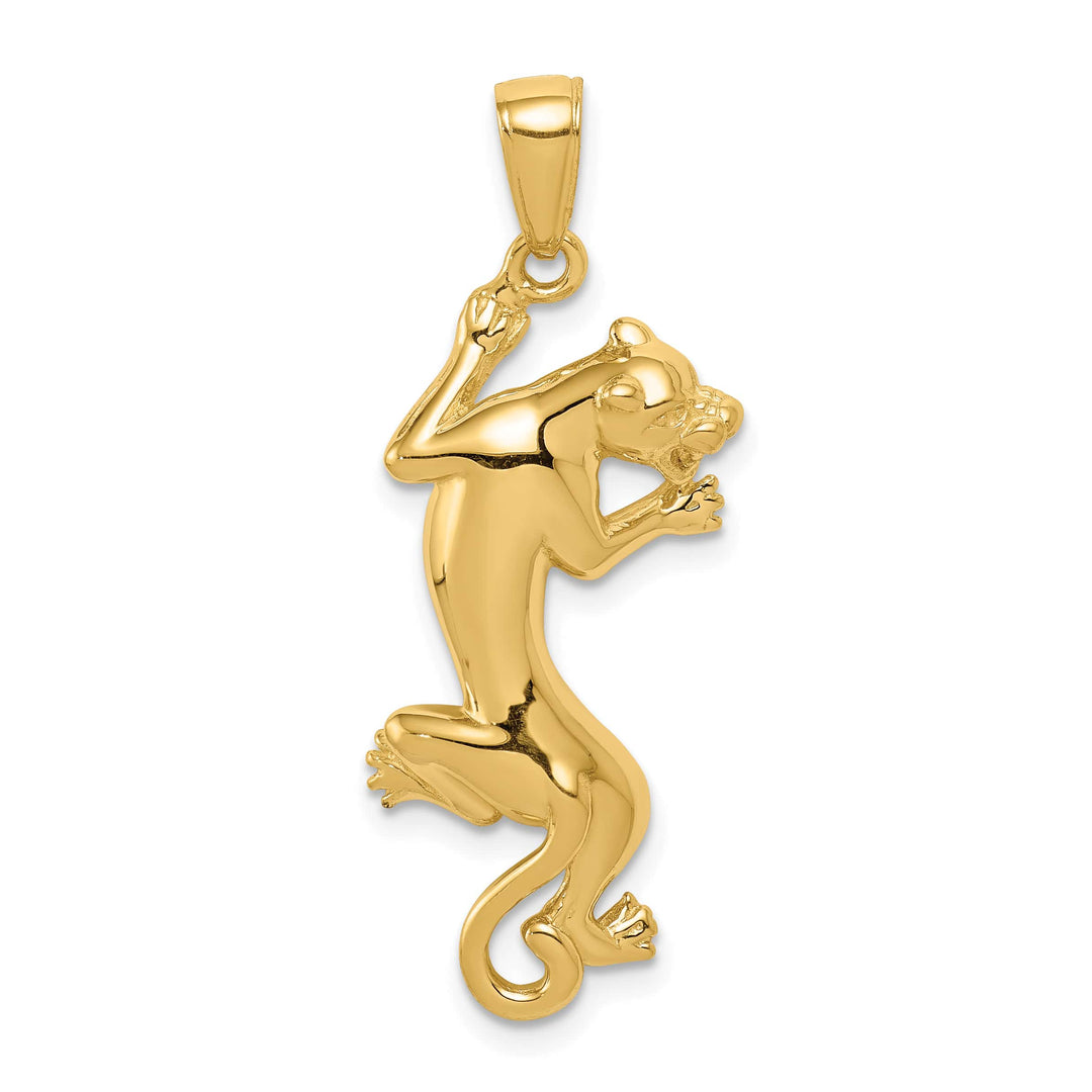 10K Yellow Gold Polished Panther Pendant
