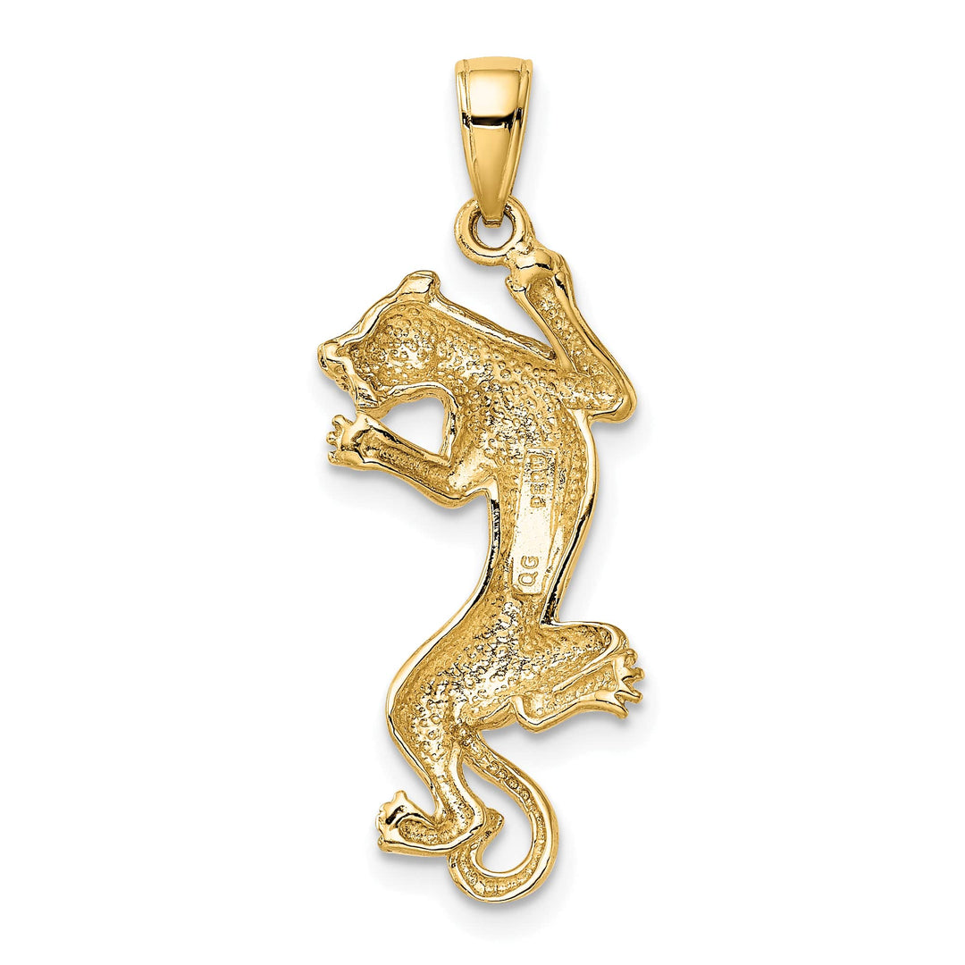 10K Yellow Gold Polished Panther Pendant
