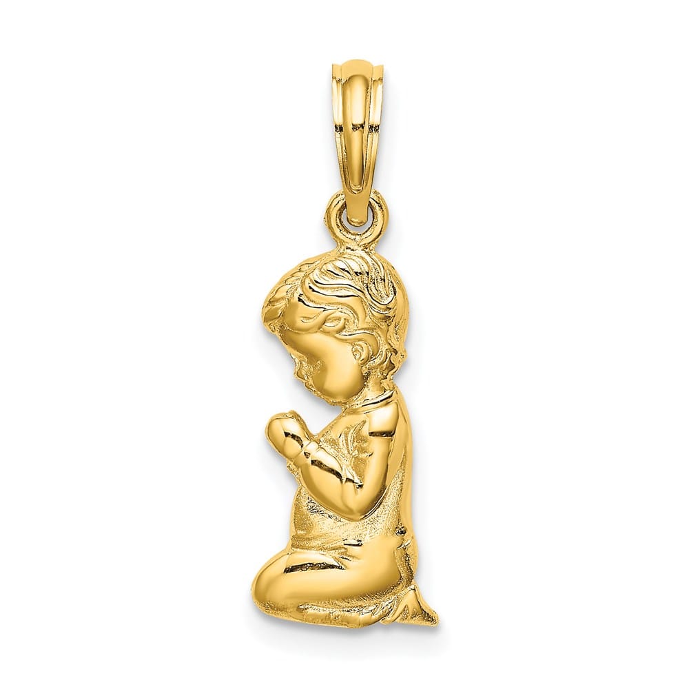 10K Yellow Gold Polished Praying Boy Charm