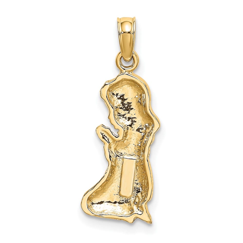 10K Yellow Gold Polished Praying Girl Charm