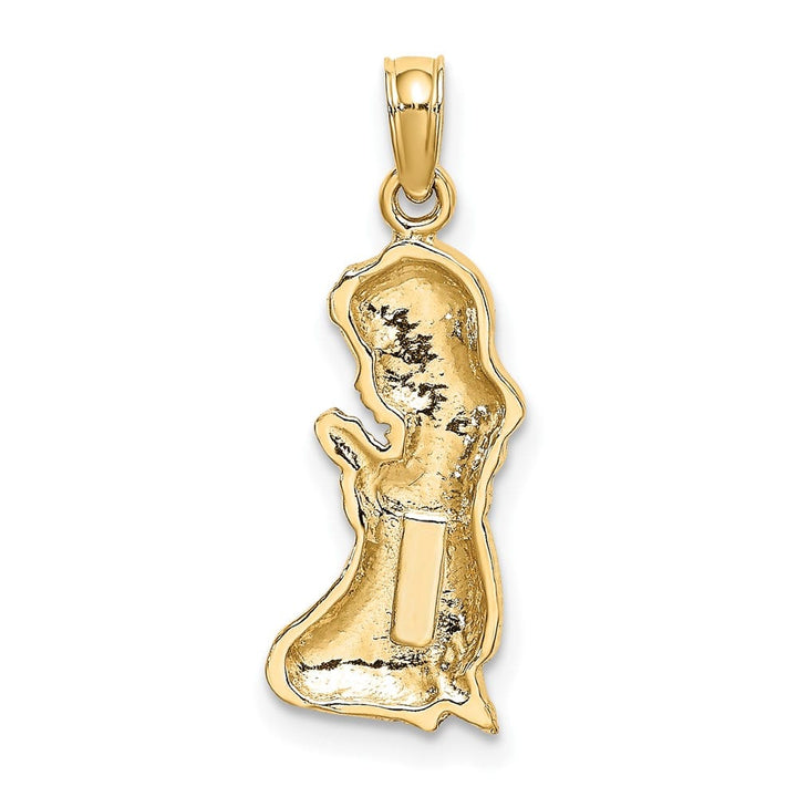 10K Yellow Gold Polished Praying Girl Charm