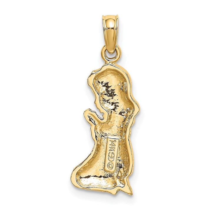10K Yellow Gold Polished Praying Girl Charm