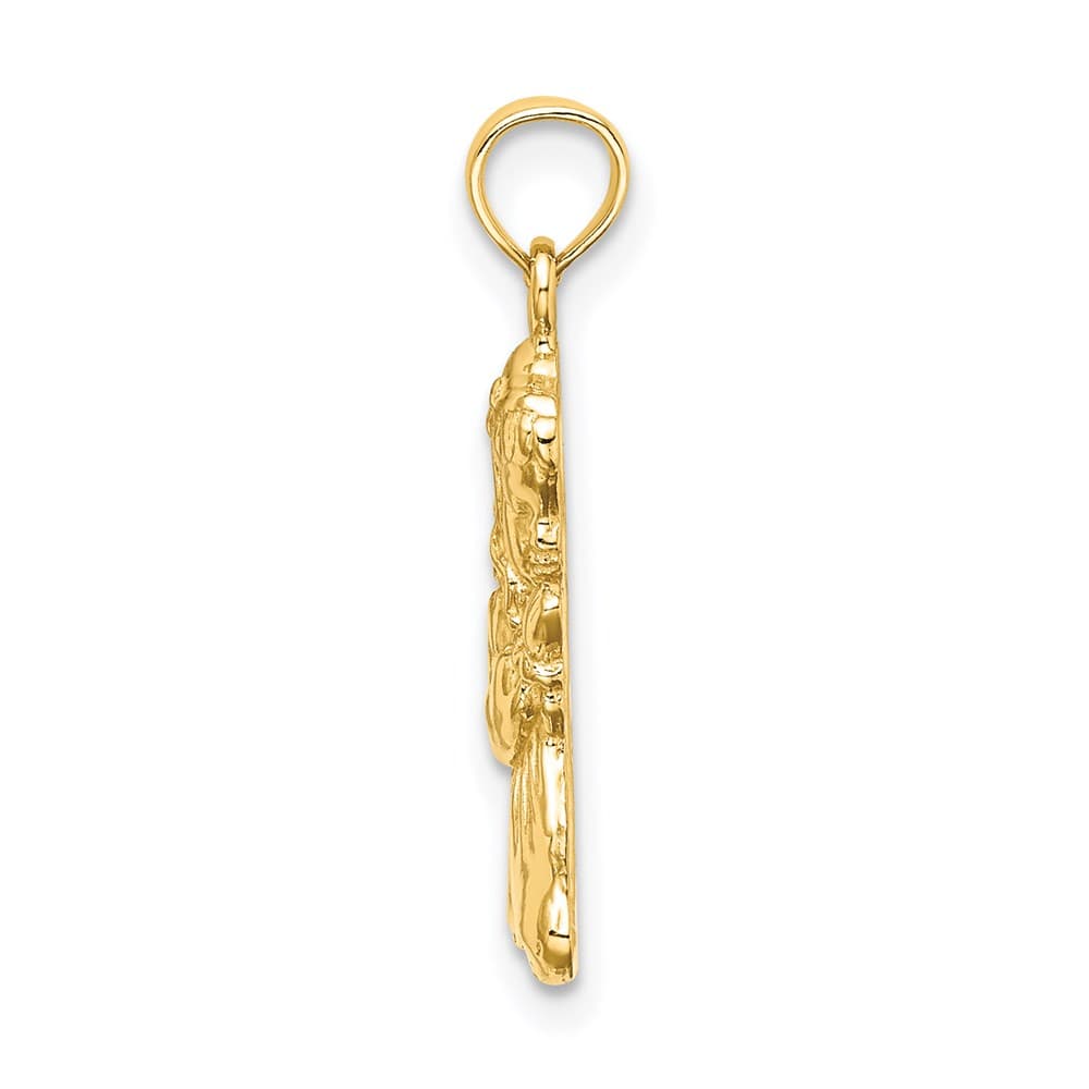 10K Yellow Gold Polished Praying Girl Charm