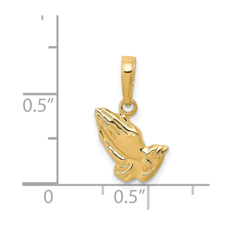 10K Yellow Gold Polished Praying Hands Pendant