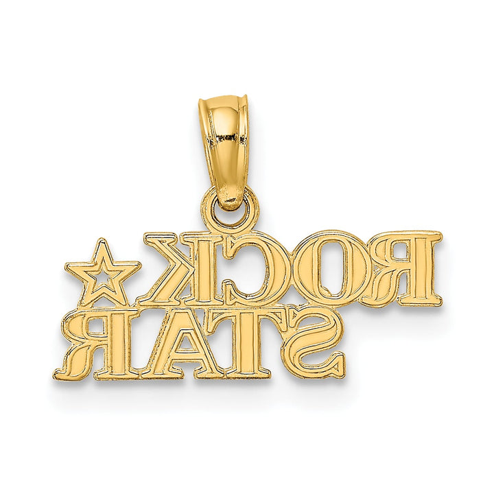 10K Yellow Gold Polished Rock Star Charm