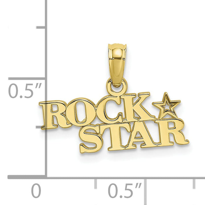 10K Yellow Gold Polished Rock Star Charm