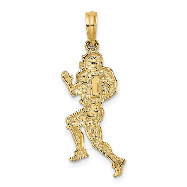 10K Yellow Gold Polished Running Football Player Charm