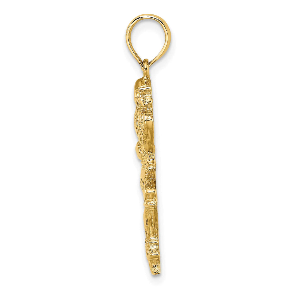 10K Yellow Gold Polished Running Football Player Charm
