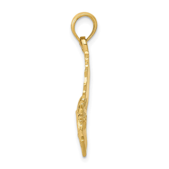 10K Yellow Gold Polished Sailfish Pendant, Small