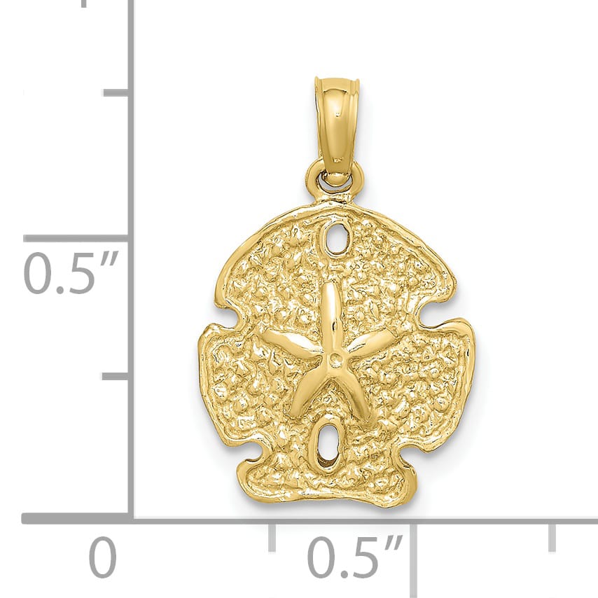 10K Yellow Gold Polished Sand Dollar Charm