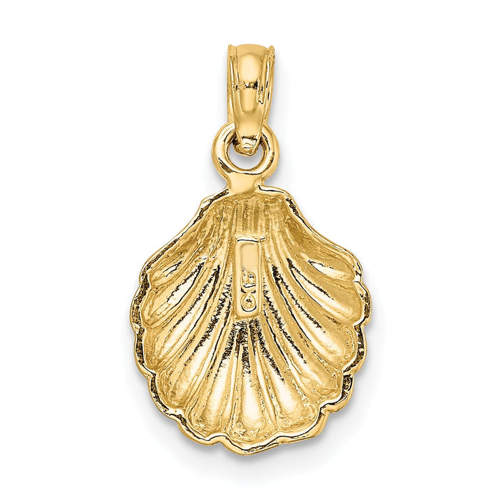 10K Yellow Gold Polished Scallop Shell Charm, Large