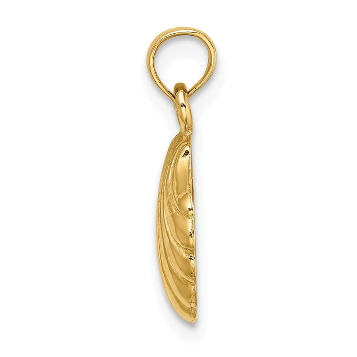 10K Yellow Gold Polished Scallop Shell Charm, Large
