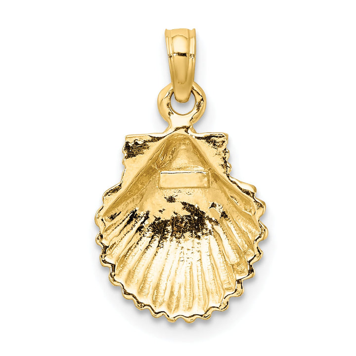 10K Yellow Gold Polished Scallop Shell Charm, Small