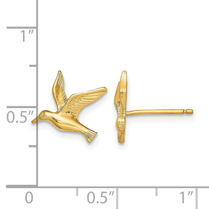 10k Yellow Gold Polished Seagull Post Earrings