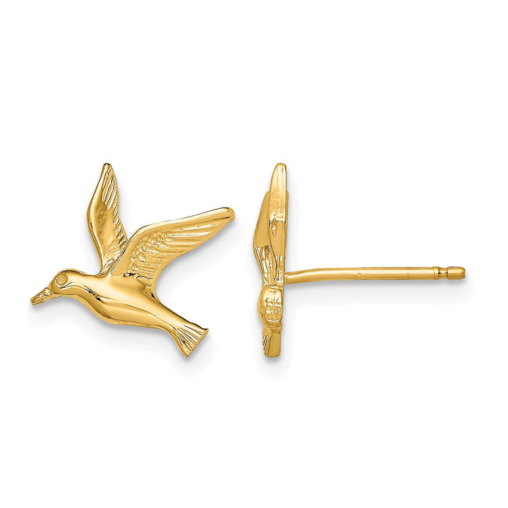 10k Yellow Gold Polished Seagull Post Earrings