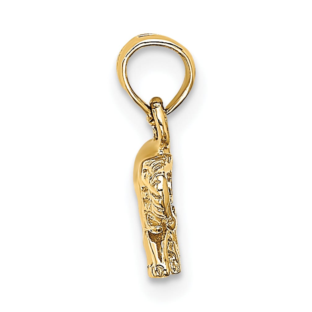 10K Yellow Gold Polished Small Elephant Charm