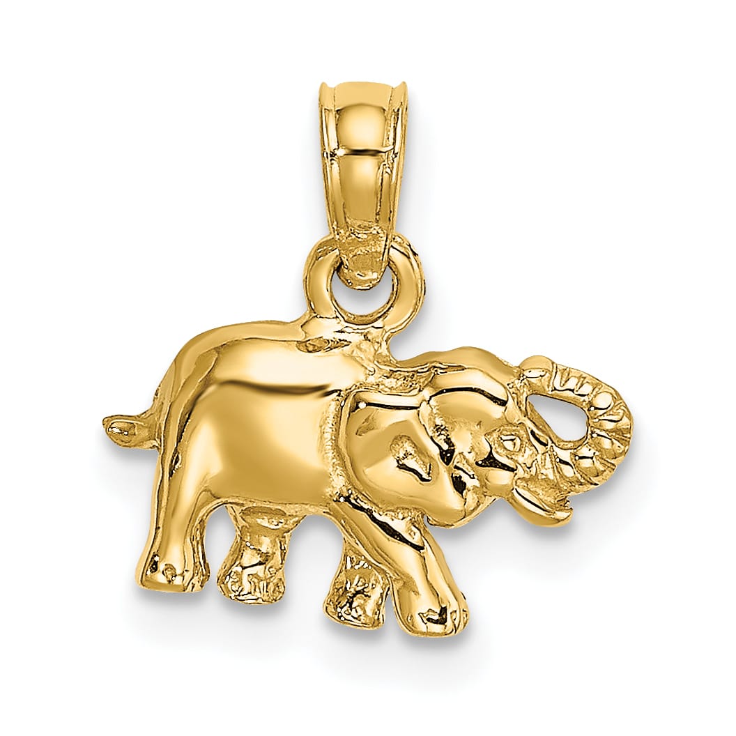 10K Yellow Gold Polished Small Elephant Charm