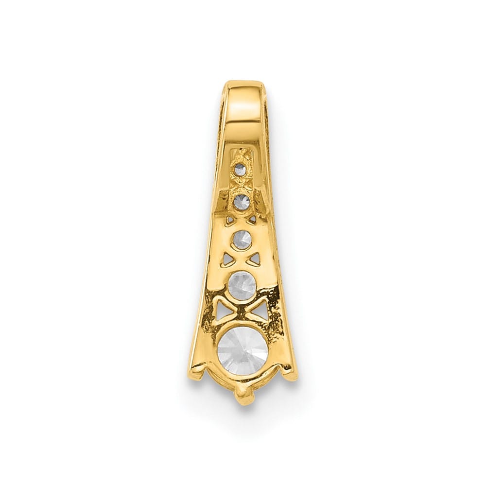 10K Yellow Gold Polished Small Graduated CZ 6-Stone Fancy Chain Slide