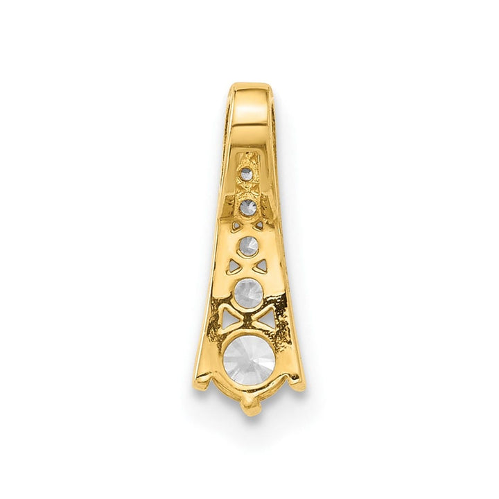 10K Yellow Gold Polished Small Graduated CZ 6-Stone Fancy Chain Slide