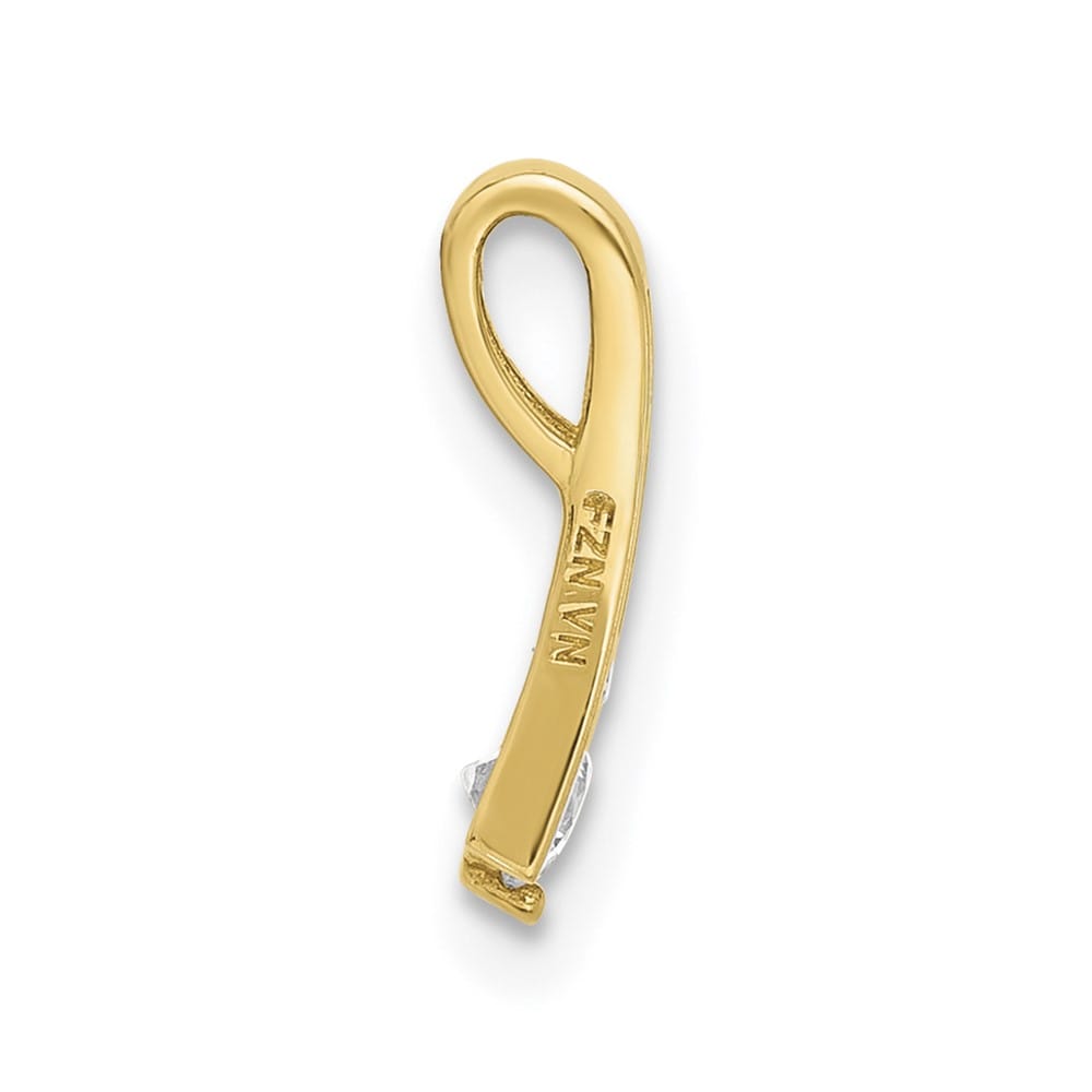 10K Yellow Gold Polished Small Graduated CZ 6-Stone Fancy Chain Slide