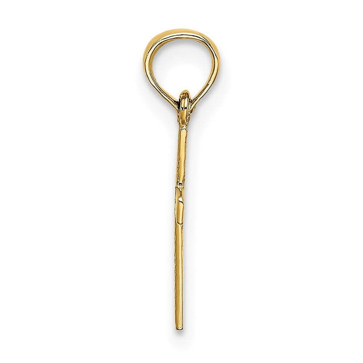 10K Yellow Gold Polished Small Latin Cross with Heart Center Charm