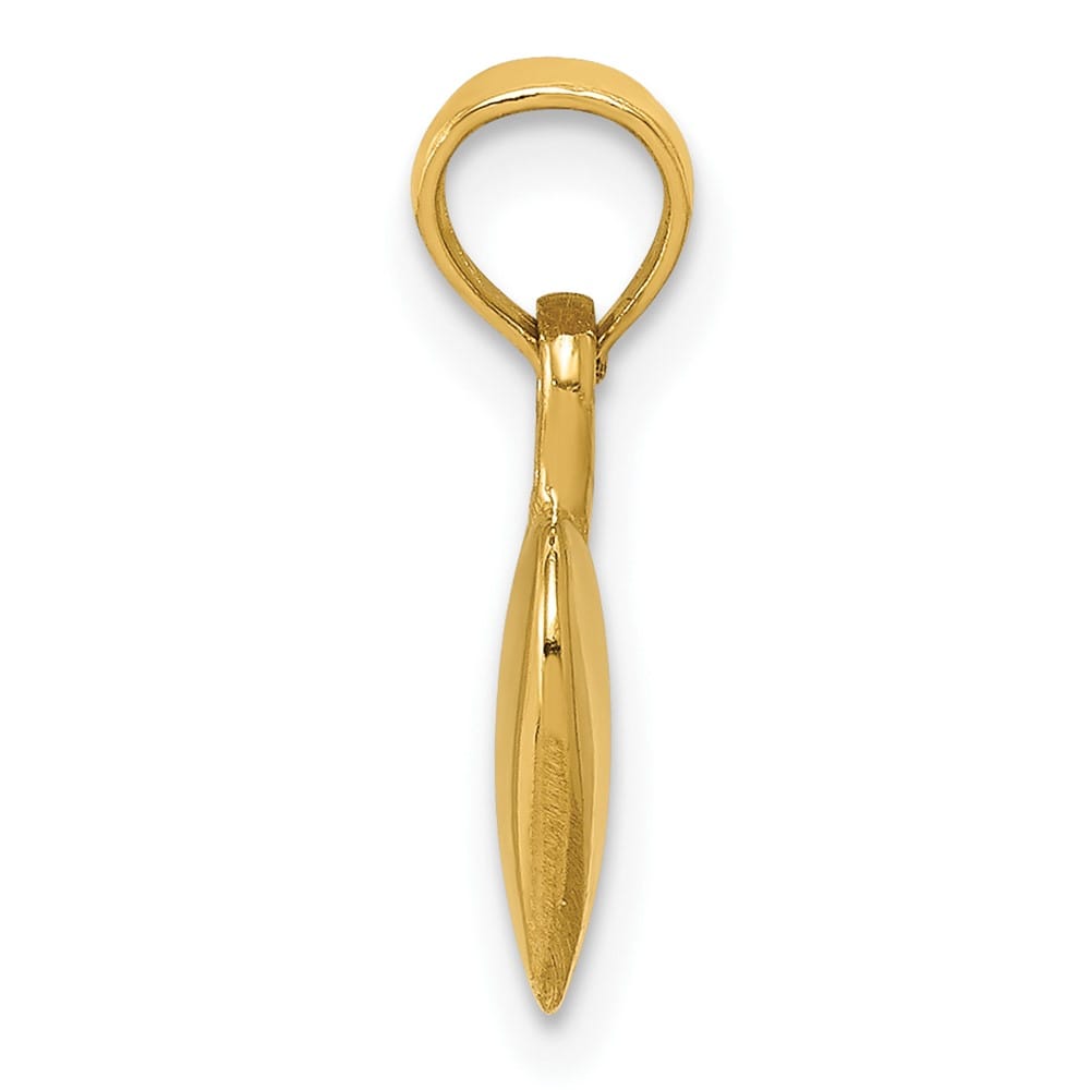 10K Yellow Gold Polished Solid 3-D Small Heart Pendant