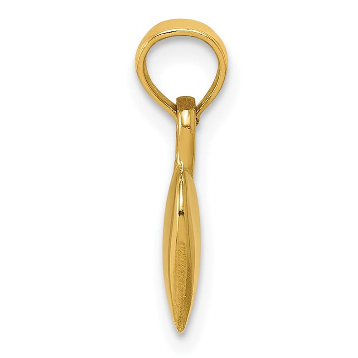 10K Yellow Gold Polished Solid 3-D Small Heart Pendant