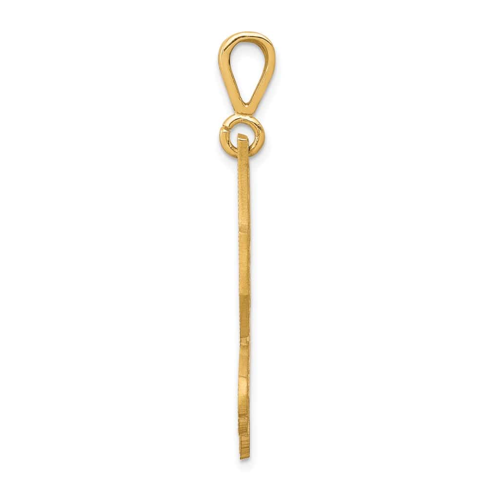 10K Yellow Gold Polished Solid Satin D.C. Large Eagle Charm