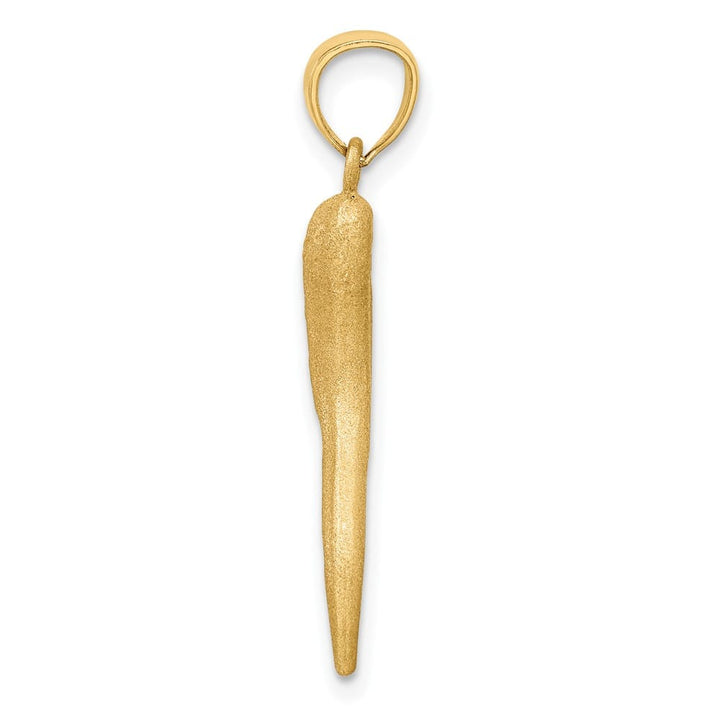 10K Yellow Gold Polished Solid Satin D.C. Large Italian Horn Charm