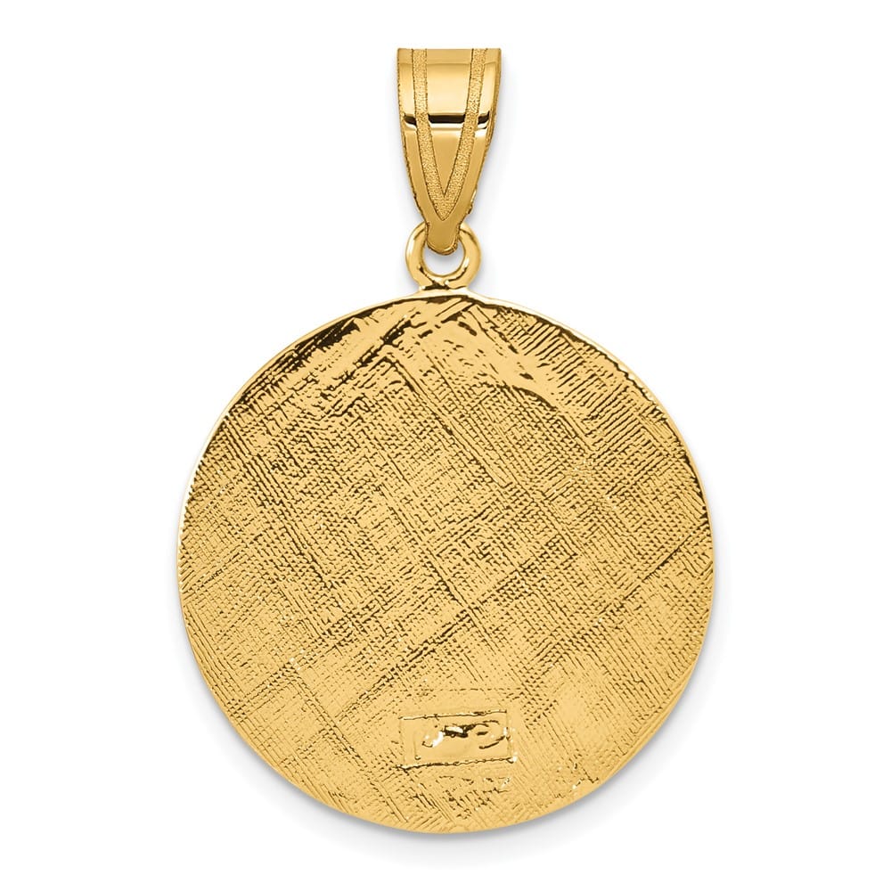 10K Yellow Gold Polished St. Christopher Large Round Medal