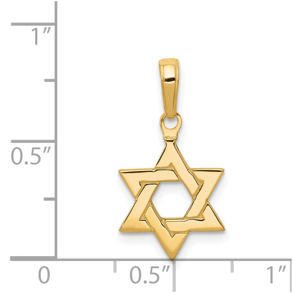 10K Yellow Gold Polished Star of David 13.05 mm x 11.64 mm Pendant