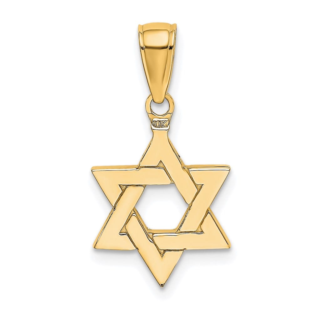 10K Yellow Gold Polished Star of David 13.05 mm x 11.64 mm Pendant