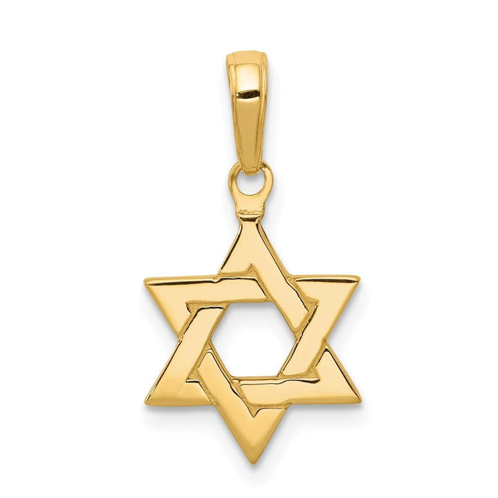 10K Yellow Gold Polished Star of David 13.05 mm x 11.64 mm Pendant