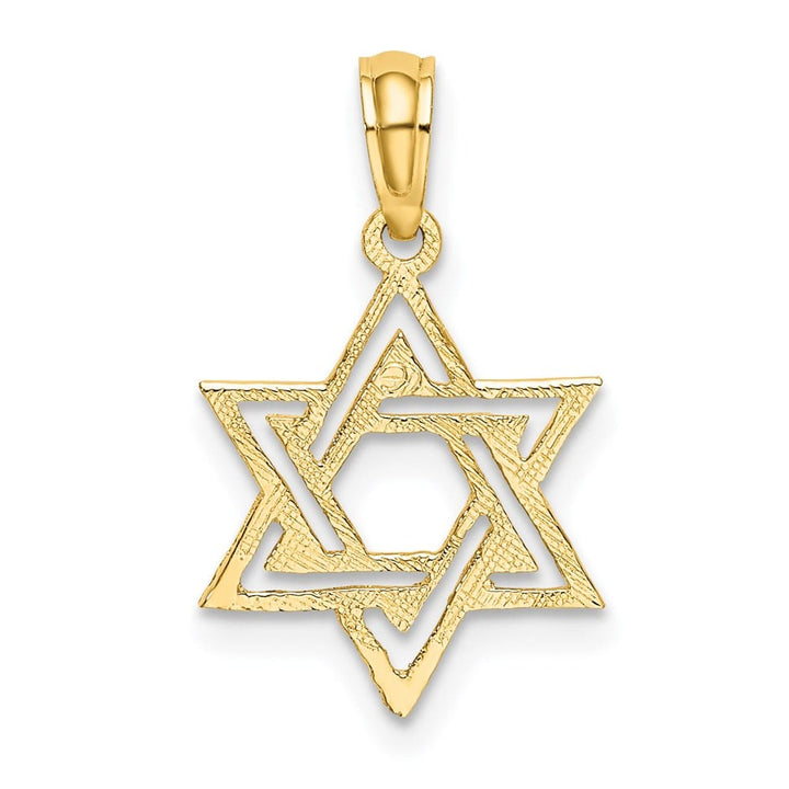 10K Yellow Gold Polished Star of David Charm