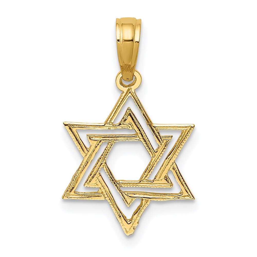 10K Yellow Gold Polished Star of David Charm